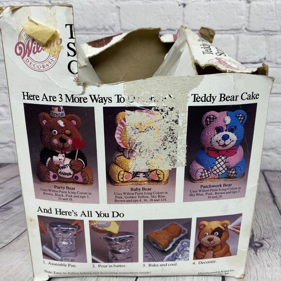 Vintage Wilton Teddy Bear Stand-Up Cake Pan Set 2105-2325 - Set complete - Picture 3 of 10